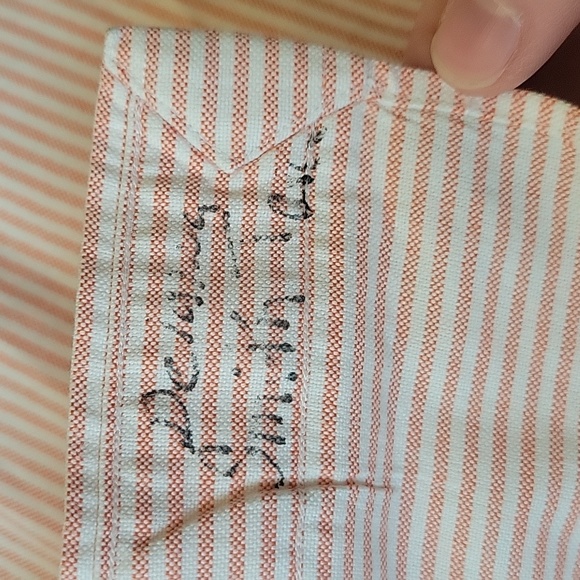 Ralph Lauren Orange/White Stripe Button Down Shirt, Men's Neck 15.5 Arm 33 - Picture 6 of 9